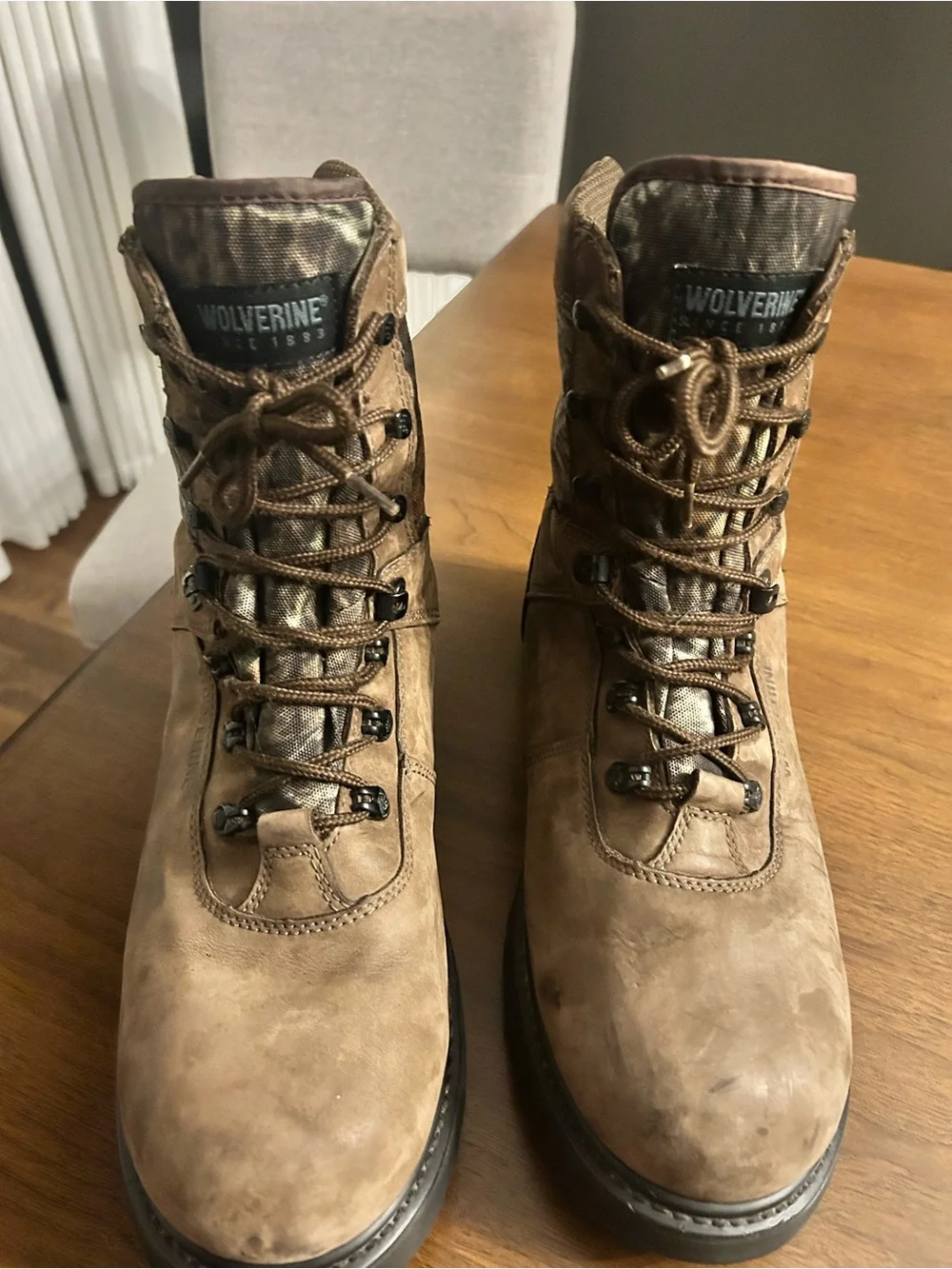 Wolverine Brown Leather Camouflage Hunting Boots
